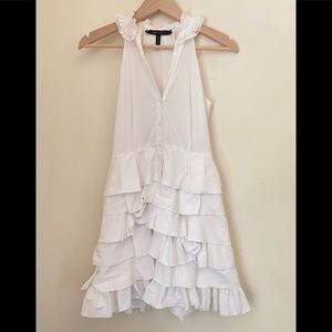 BCBGMAXAZRIA WHITE DRESS! Ruffle tiered